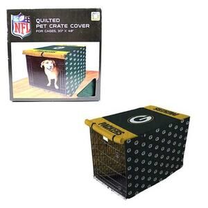 Green Bay Packers Pet Crate Cover Dogs Cats Quilted 28” X 42”  Travel New Logo